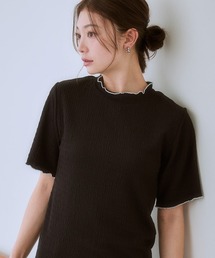 SMILE LAND | ＜大きいサイズ＞ 配色カットソージャガード半袖プルオーバー(Tシャツ/カットソー)