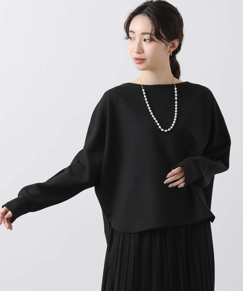 Gready Brilliant（グレディブリリアン）の「ダンボール後パールカットソー（Tシャツ/カットソー・レディース・ブラック/アイボリー・38）」の2枚目の写真