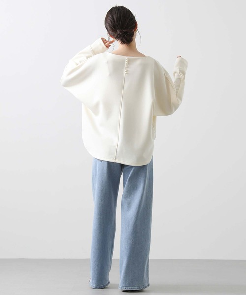 Gready Brilliant（グレディブリリアン）の「ダンボール後パールカットソー（Tシャツ/カットソー・レディース・ブラック/アイボリー・38）」の6枚目の写真