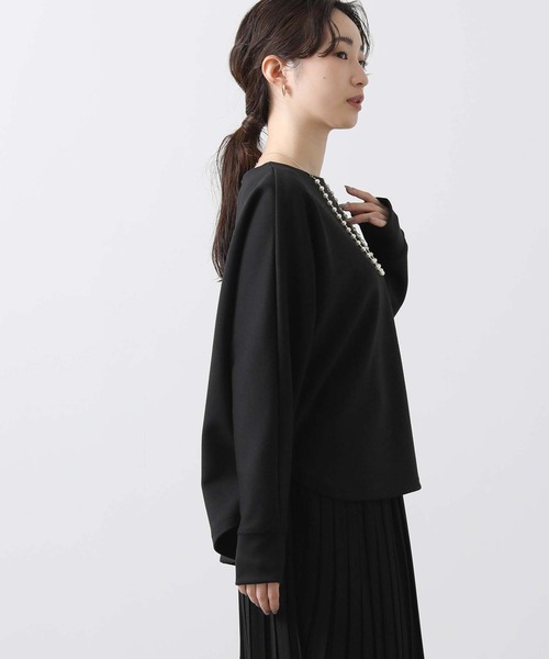 Gready Brilliant（グレディブリリアン）の「ダンボール後パールカットソー（Tシャツ/カットソー・レディース・ブラック/アイボリー・38）」の17枚目の写真