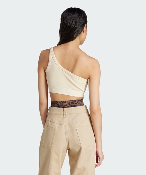 adidas（アディダス）の「リブ ワンショルダートップ / アディダスオリジナルス adidas Originals（チューブトップ・レディース・ホワイト/ブラック・LARGE/MEDIUM/SMALL/X-SMALL/XX-LARGE/X-LARGE）」の3枚目の写真