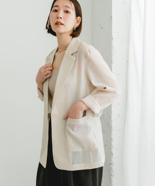 F by ROSSO（エフバイロッソ）の「F by ROSSO　シアーシャツジャケット（その他アウター・レディース・ベージュ/モカ・FREE）」の6枚目の写真