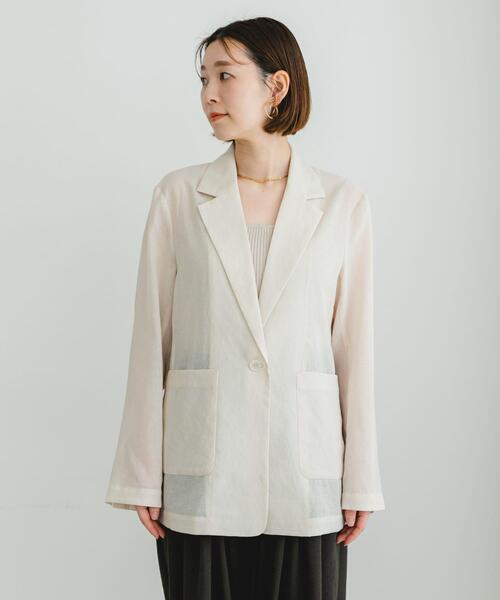 F by ROSSO（エフバイロッソ）の「F by ROSSO　シアーシャツジャケット（その他アウター・レディース・ベージュ/モカ・FREE）」の10枚目の写真