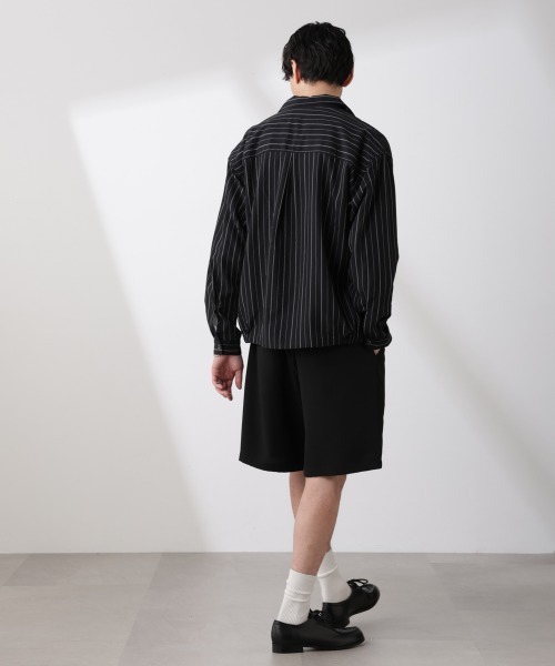 NANO universe（ナノユニバース）の「Epoche 1タックショーツ（その他パンツ・メンズ・ブラック・S/M/L）」の4枚目の写真