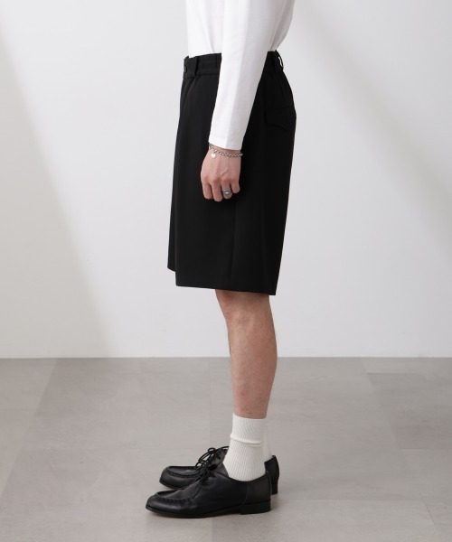 NANO universe（ナノユニバース）の「Epoche 1タックショーツ（その他パンツ・メンズ・ブラック・S/M/L）」の2枚目の写真