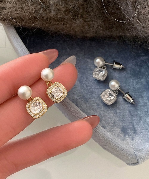 LA VORAGINE（ラ ヴォラジネ）の「アレルギー対応エコパール&ジルコンピアス（ピアス（両耳用）・レディース・ゴールド/シルバー・FREE）」の4枚目の写真