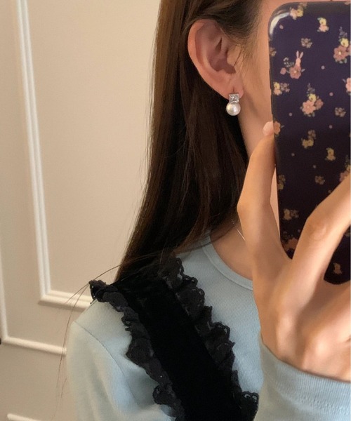 LA VORAGINE（ラ ヴォラジネ）の「アレルギー対応エコパール&ジルコンピアス（ピアス（両耳用）・レディース・ゴールド/シルバー・FREE）」の5枚目の写真