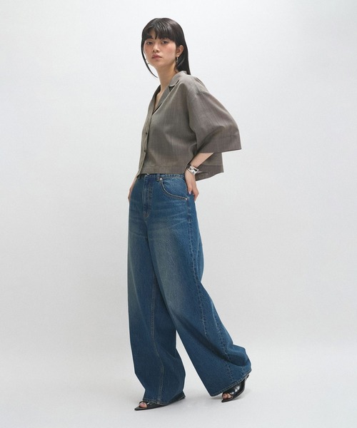 サステナブル】バックタックワイドデニム（デニムパンツ）｜ADAM ET