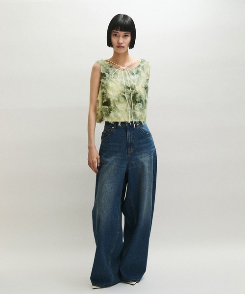 アダムエロペ　バックタックワイドパンツ　新品 ADAM ET ROPE' ジーンズ デニム デニムパンツ 「サステナブル