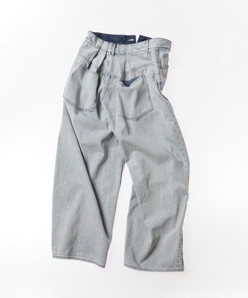 アダムエロペ　バックタックワイドパンツ　新品 サステナブル】バックタックワイドデニム（デニムパンツ）｜ADAM