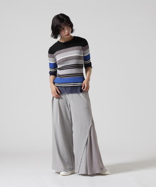 AULA AILA（アウラアイラ）の「AULA AILA/アウラアイラ/別注アシンメトリーカラーパンツ（その他パンツ・レディース・グレー/ブラック・0）」の19枚目の写真