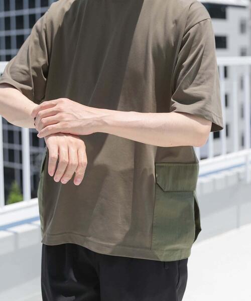 ITEMS URBANRESEARCH(アイテムズ アーバンリサーチ)の「サイドポケットキリカエクルーネックTシャツ(Tシャツ/カットソー・メンズ・ブラック/グレー系その他/カーキ/チャコールグレー/ホワイト・MEDIUM/LARGE/X-LARGE)」の6枚目の写真