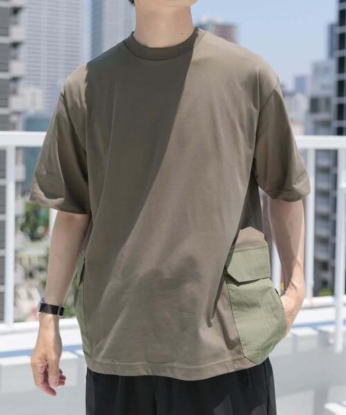 ITEMS URBANRESEARCH(アイテムズ アーバンリサーチ)の「サイドポケットキリカエクルーネックTシャツ(Tシャツ/カットソー・メンズ・ブラック/グレー系その他/カーキ/チャコールグレー/ホワイト・MEDIUM/LARGE/X-LARGE)」の8枚目の写真