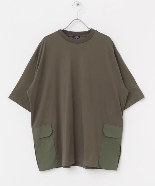 ITEMS URBANRESEARCH（アイテムズ アーバンリサーチ）の「サイドポケットキリカエクルーネックTシャツ（Tシャツ/カットソー・メンズ・ブラック/グレー系その他/カーキ/チャコールグレー/ホワイト・MEDIUM/LARGE/X-LARGE）」の13枚目の写真