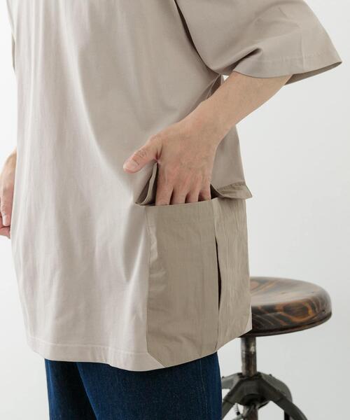 ITEMS URBANRESEARCH（アイテムズ アーバンリサーチ）の「サイドポケットキリカエクルーネックTシャツ（Tシャツ/カットソー・メンズ・ブラック/グレー系その他/カーキ/チャコールグレー/ホワイト・MEDIUM/LARGE/X-LARGE）」の15枚目の写真