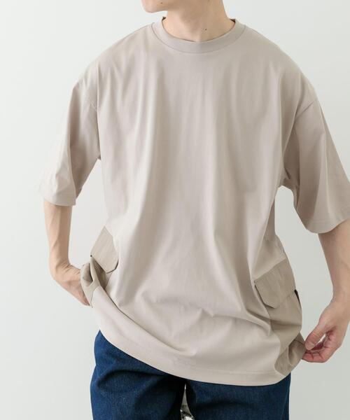 ITEMS URBANRESEARCH（アイテムズ アーバンリサーチ）の「サイドポケットキリカエクルーネックTシャツ（Tシャツ/カットソー・メンズ・ブラック/グレー系その他/カーキ/チャコールグレー/ホワイト・MEDIUM/LARGE/X-LARGE）」の17枚目の写真