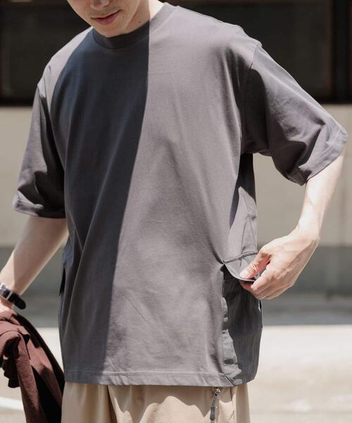ITEMS URBANRESEARCH(アイテムズ アーバンリサーチ)の「サイドポケットキリカエクルーネックTシャツ(Tシャツ/カットソー・メンズ・ブラック/グレー系その他/カーキ/チャコールグレー/ホワイト・MEDIUM/LARGE/X-LARGE)」の10枚目の写真