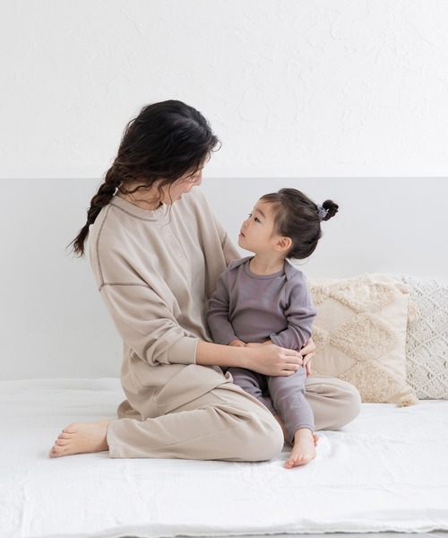 フェリシモMama(フェリシモママ)の「Moredde ワッフル素材のルームウェアセット(マタニティウェア/グッズ・レディース・ブラウン/ベージュ・M/LL/L)」の18枚目の写真