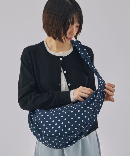 セール】【Unblend】2WAY ドット柄 ハーフムーン ギャザー