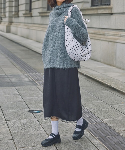 Unblend(アンブレンド)の「【Unblend】2WAY ドット柄 ハーフムーン ギャザー ハンドルバッグ / ショルダーバッグ(ショルダーバッグ・レディース・オフホワイト/ブラック/ネイビー/チャコール・FREE)」の21枚目の写真