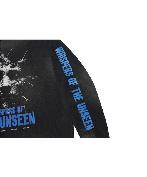 LIBERE(リベーレ)の「LIBERE リベーレ / WHISPERS OF THE UNSEEN LONG SLEEVE TEE グラフィックプリントビッグシルエットロンT / 251230(Tシャツ/カットソー・メンズ・ブラック・LARGE/MEDIUM/SMALL)」の7枚目の写真