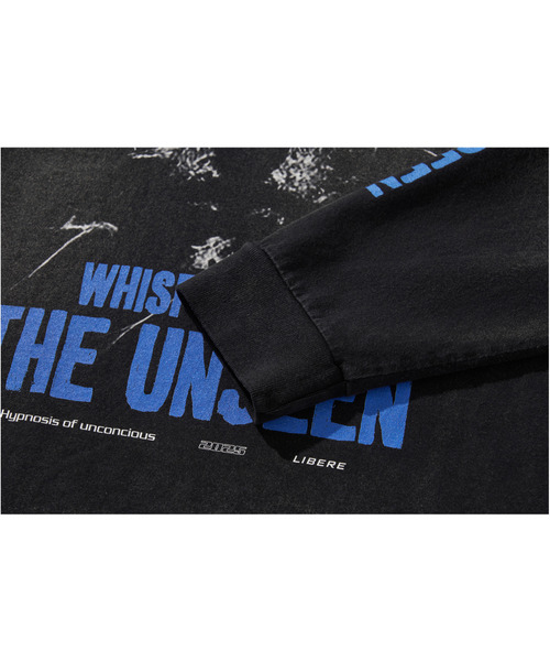 LIBERE(リベーレ)の「LIBERE リベーレ / WHISPERS OF THE UNSEEN LONG SLEEVE TEE グラフィックプリントビッグシルエットロンT / 251230(Tシャツ/カットソー・メンズ・ブラック・LARGE/MEDIUM/SMALL)」の6枚目の写真