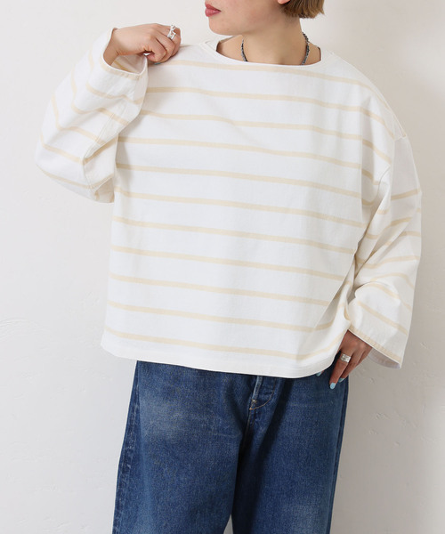 ボーダー ボートネックプルオーバー（Tシャツ／カットソー