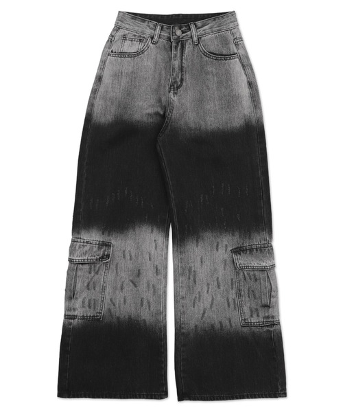新品タグ付き ZARA バギーカーゴデニム ハイブリーチ ギミック