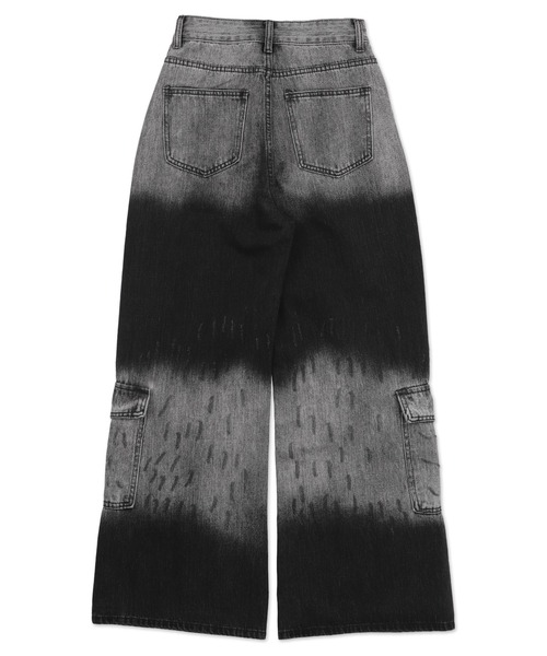 Figments（フィグメンツ）の「ブリーチカーゴブラックバギーデニム（デニムパンツ・レディース・ブラック・LARGE/SMALL/MEDIUM）」の9枚目の写真