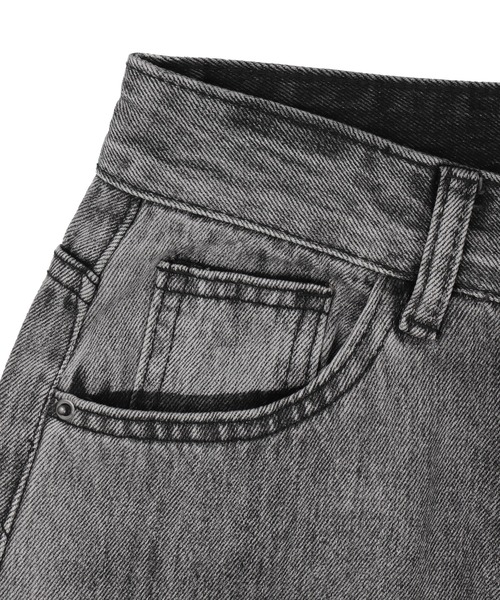 Figments（フィグメンツ）の「ブリーチカーゴブラックバギーデニム（デニムパンツ・レディース・ブラック・LARGE/SMALL/MEDIUM）」の12枚目の写真