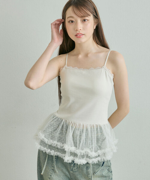 OLIVE des OLIVE（オリーブデオリーブ）の「ちゅるちゅるインナー（キャミソール・レディース・オフホワイト/アイボリー・FREE）」の10枚目の写真