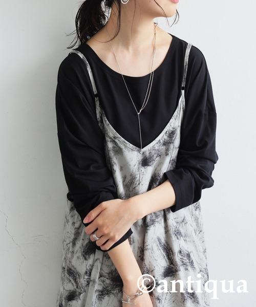 antiqua(アンティカ)の「無地 長袖 ロンT(Tシャツ/カットソー・レディース・ホワイト/モスグリーン/グリーン系その他/ネイビー/チャコールグレー/ブラック・P/R)」の18枚目の写真