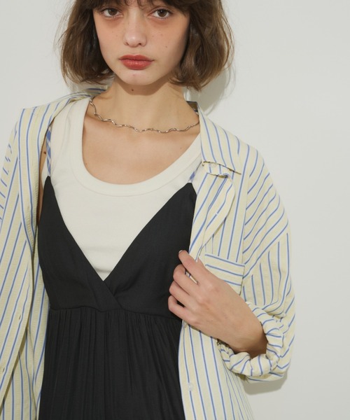 Unitage（ユニテージ）の「サッカーストライプシャツ（シャツ/ブラウス・レディース・ピンク/イエロー・FREE）」の15枚目の写真