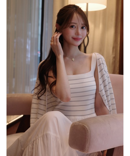 FRAY I.D（フレイアイディー）の「クロップドⅤネックリブカーディガン