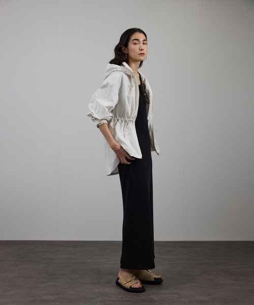 SALON adam et rope'（サロン アダム エ ロペ）の「［UVケア・洗える］プリマベールファームリーリブワンピース（ワンピース・レディース・ブラック/レッド系その他/ブラウン系その他2・FREE）」の4枚目の写真