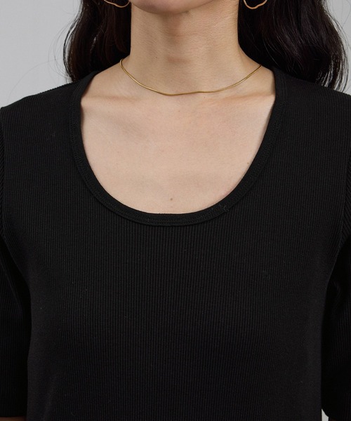 SALON adam et rope'（サロン アダム エ ロペ）の「［UVケア・洗える］プリマベールファームリーリブワンピース（ワンピース・レディース・ブラック/レッド系その他/ブラウン系その他2・FREE）」の18枚目の写真