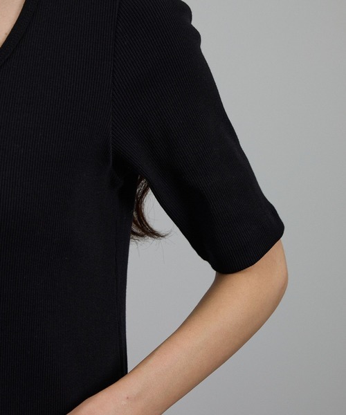 SALON adam et rope'（サロン アダム エ ロペ）の「［UVケア・洗える］プリマベールファームリーリブワンピース（ワンピース・レディース・ブラック/レッド系その他/ブラウン系その他2・FREE）」の19枚目の写真