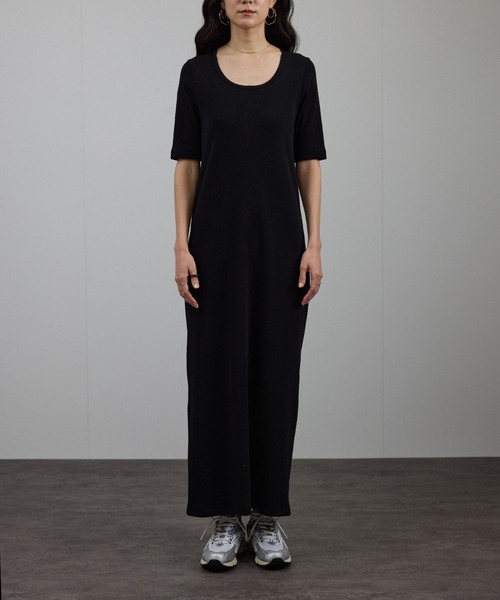 SALON adam et rope'（サロン アダム エ ロペ）の「［UVケア・洗える］プリマベールファームリーリブワンピース（ワンピース・レディース・ブラック/レッド系その他/ブラウン系その他2・FREE）」の14枚目の写真