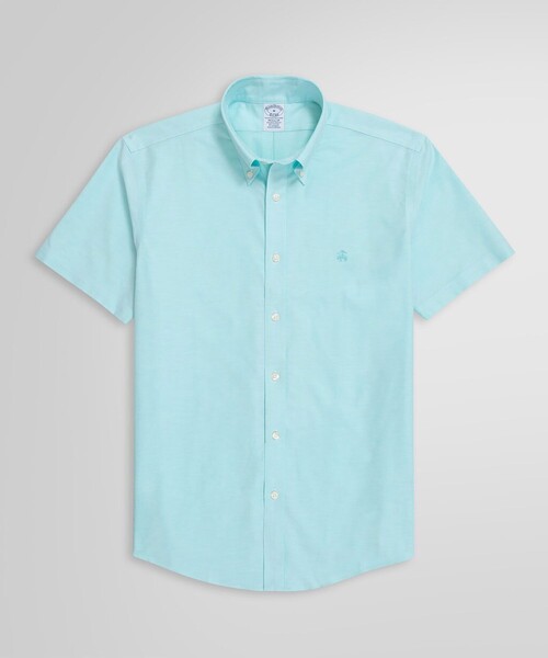 BROOKS BROTHERS(ブルックスブラザーズ)の「ストレッチオックスフォード GFロゴ ショートスリーブ カジュアルシャツ Regular Fit(シャツ/ブラウス・メンズ・ピンク/ブルー・MEDIUM/SMALL/X-LARGE/X-SMALL/LARGE)」の2枚目の写真