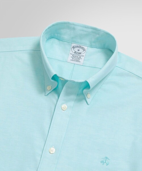 BROOKS BROTHERS(ブルックスブラザーズ)の「ストレッチオックスフォード GFロゴ ショートスリーブ カジュアルシャツ Regular Fit(シャツ/ブラウス・メンズ・ピンク/ブルー・MEDIUM/SMALL/X-LARGE/X-SMALL/LARGE)」の3枚目の写真