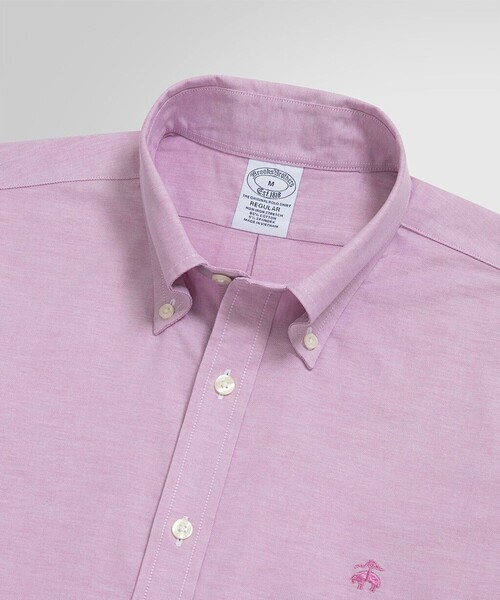 BROOKS BROTHERS(ブルックスブラザーズ)の「ストレッチオックスフォード GFロゴ ショートスリーブ カジュアルシャツ Regular Fit(シャツ/ブラウス・メンズ・ピンク/ブルー・MEDIUM/SMALL/X-LARGE/X-SMALL/LARGE)」の5枚目の写真