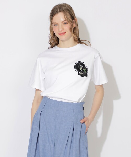 CB CRESTBRIDGE（シービークレストブリッジ）の「カレッジワッペンTシャツ（Tシャツ/カットソー・レディース・オフホワイト/ブラック・1/2/3）」の3枚目の写真
