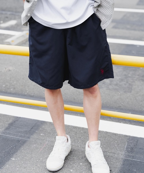 U.S. POLO ASSN.(ユーエスポロアッスン)の「新色追加 U.S. POLO ASSN. ユーエスポロアッスン 水陸両用 別注コラボ接触冷感ワンポイントロゴ刺繍イージーショートパンツ(その他パンツ・メンズ・カーキ/ベージュ/パープル/ブラック/チャコールグレー/ブルー/マスタード/ピンク/グレー/ネイビー/ブルーグリーン/セージグリーン・M/L/XL)」の7枚目の写真