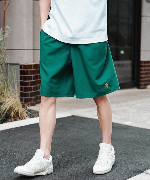 U.S. POLO ASSN.(ユーエスポロアッスン)の「新色追加 U.S. POLO ASSN. ユーエスポロアッスン 水陸両用 別注コラボ接触冷感ワンポイントロゴ刺繍イージーショートパンツ(その他パンツ・メンズ・カーキ/ベージュ/パープル/ブラック/チャコールグレー/ブルー/マスタード/ピンク/グレー/ネイビー/ブルーグリーン/セージグリーン・M/L/XL)」の9枚目の写真