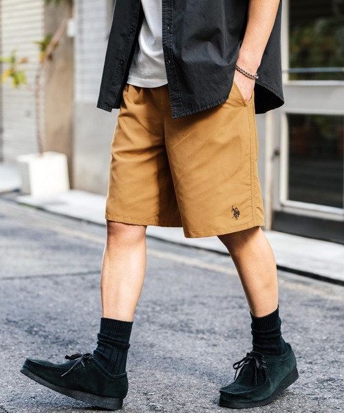 U.S. POLO ASSN.(ユーエスポロアッスン)の「新色追加 U.S. POLO ASSN. ユーエスポロアッスン 水陸両用 別注コラボ接触冷感ワンポイントロゴ刺繍イージーショートパンツ(その他パンツ・メンズ・カーキ/ベージュ/パープル/ブラック/チャコールグレー/ブルー/マスタード・M/L/XL)」の7枚目の写真