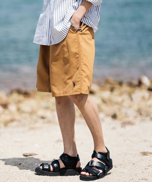 U.S. POLO ASSN.(ユーエスポロアッスン)の「新色追加 U.S. POLO ASSN. ユーエスポロアッスン 水陸両用 別注コラボ接触冷感ワンポイントロゴ刺繍イージーショートパンツ(その他パンツ・メンズ・カーキ/ベージュ/パープル/ブラック/チャコールグレー/ブルー/マスタード/ピンク/グレー/ネイビー/ブルーグリーン/セージグリーン・M/L/XL)」の18枚目の写真