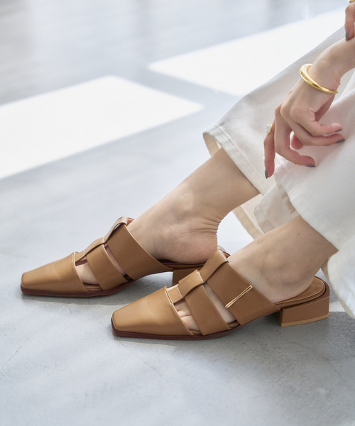 SH66◆新品◆Le Talon ルタロン 2.5cmスクエアグルカミュール L セール】2.5cmスクエアグルカミュール（その他シューズ）｜LE