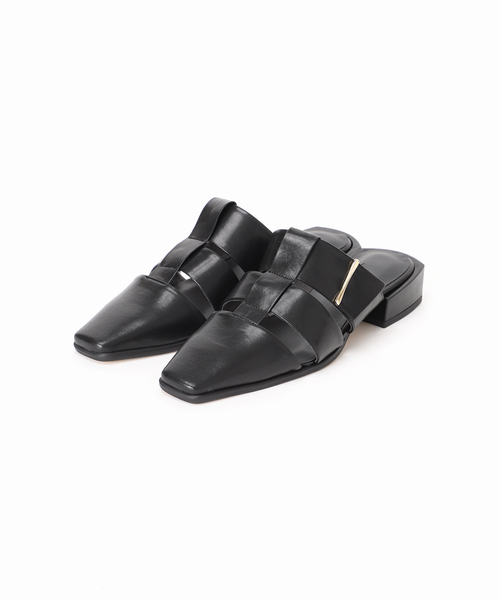 SH66◆新品◆Le Talon ルタロン 2.5cmスクエアグルカミュール L 2.5cmスクエアグルカミュール（フラットシューズ）｜LE TALON
