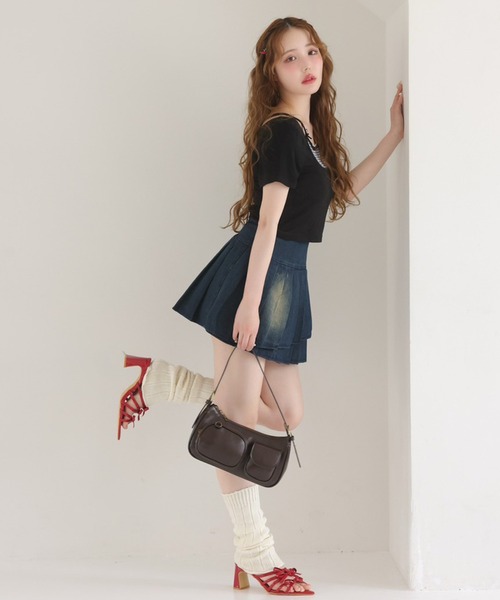 one after another NICE CLAUP(ワンアフターアナザーナイスクラップ)の「チェックレイヤード風トップス(Tシャツ/カットソー・レディース・オフホワイト/ブラック/ネイビー・FREE)」の12枚目の写真