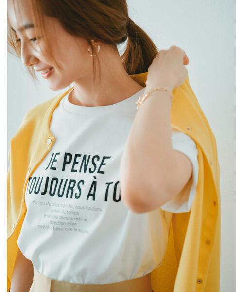 OPAQUE.CLIP（オペークドットクリップ）の「アソートロゴTシャツ【洗濯機洗い可】（Tシャツ/カットソー・レディース・ホワイト/チャコールグレー/ホワイト系1/ピンク系1・36/38/40/42）」の2枚目の写真